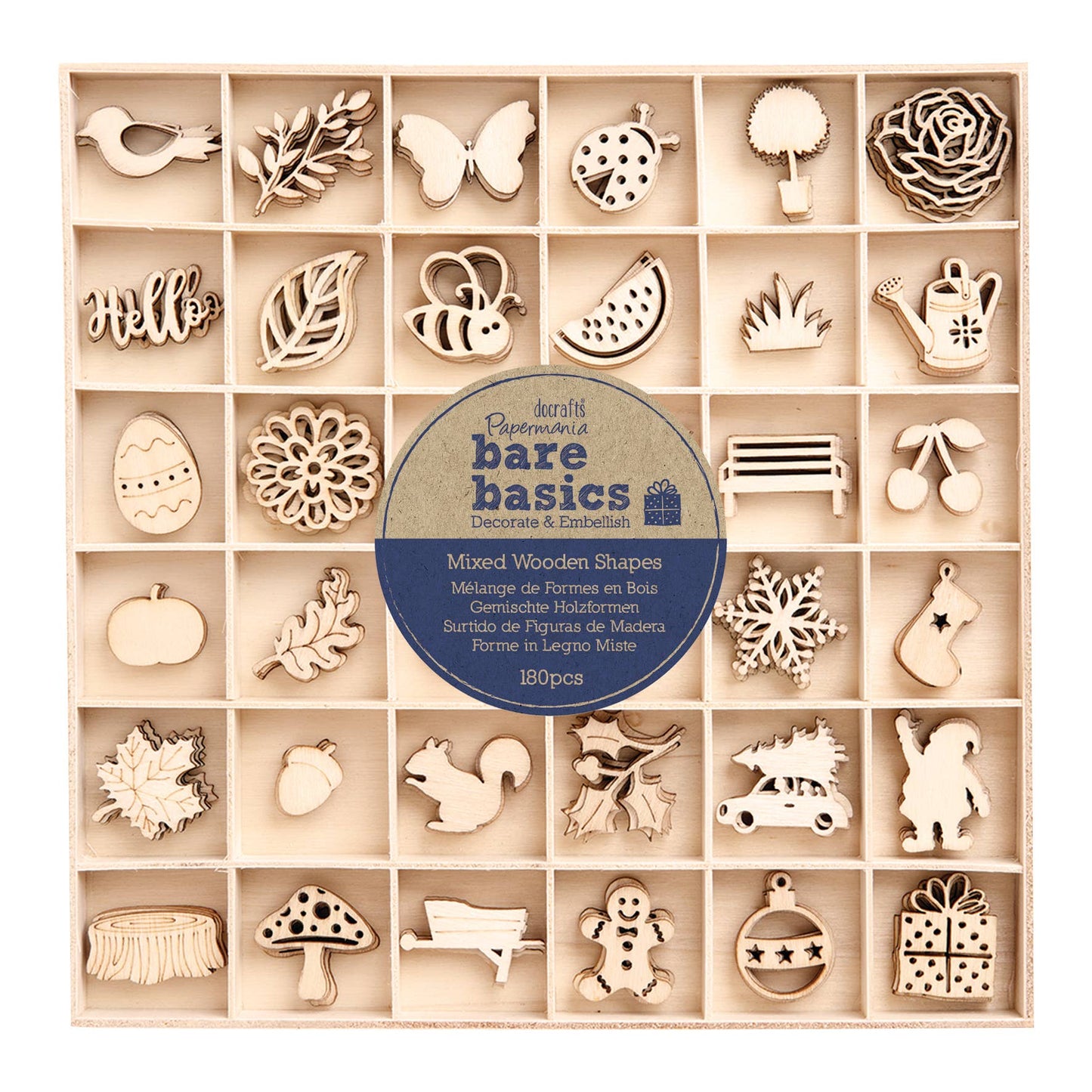 Bare Basics - Mixed Wooden Shapes (180pcs) - Seasons