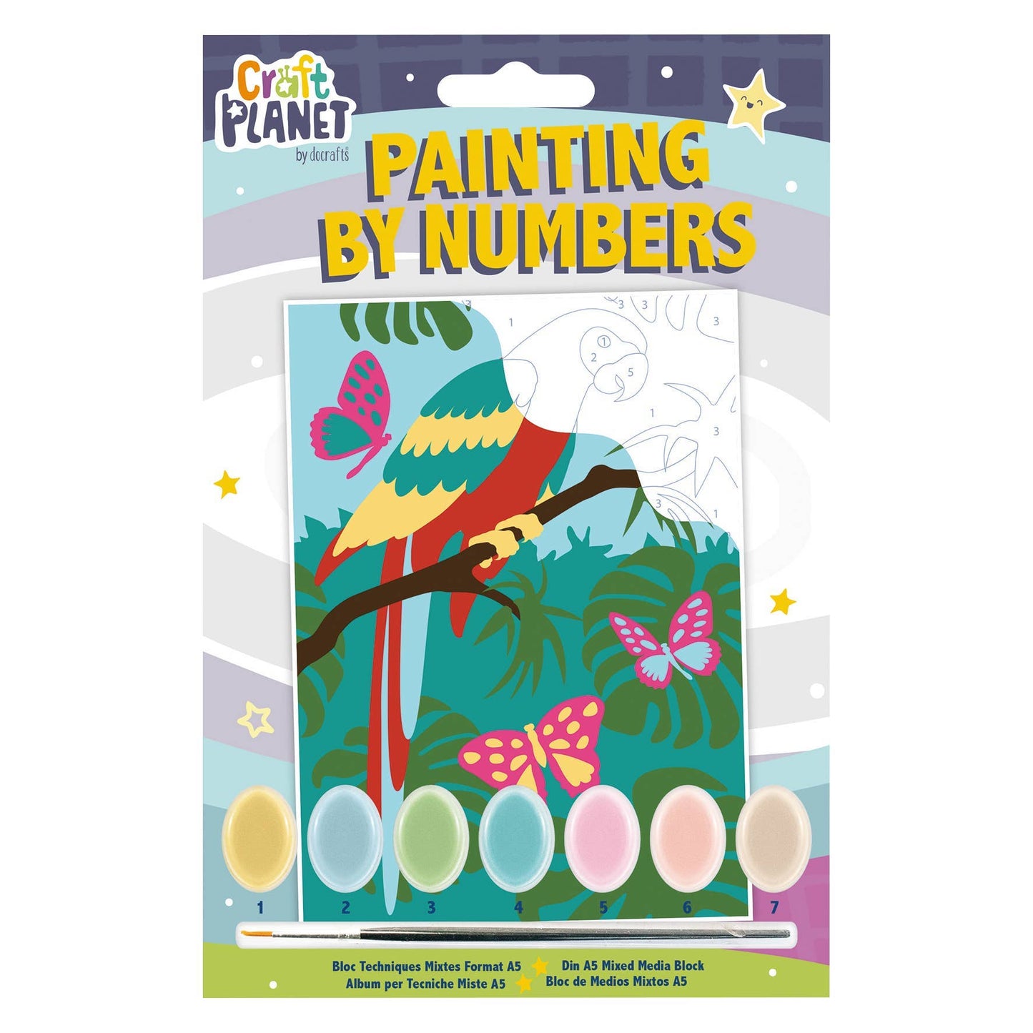 Craft Planet Mini Paint By Numbers Kit - Parrot