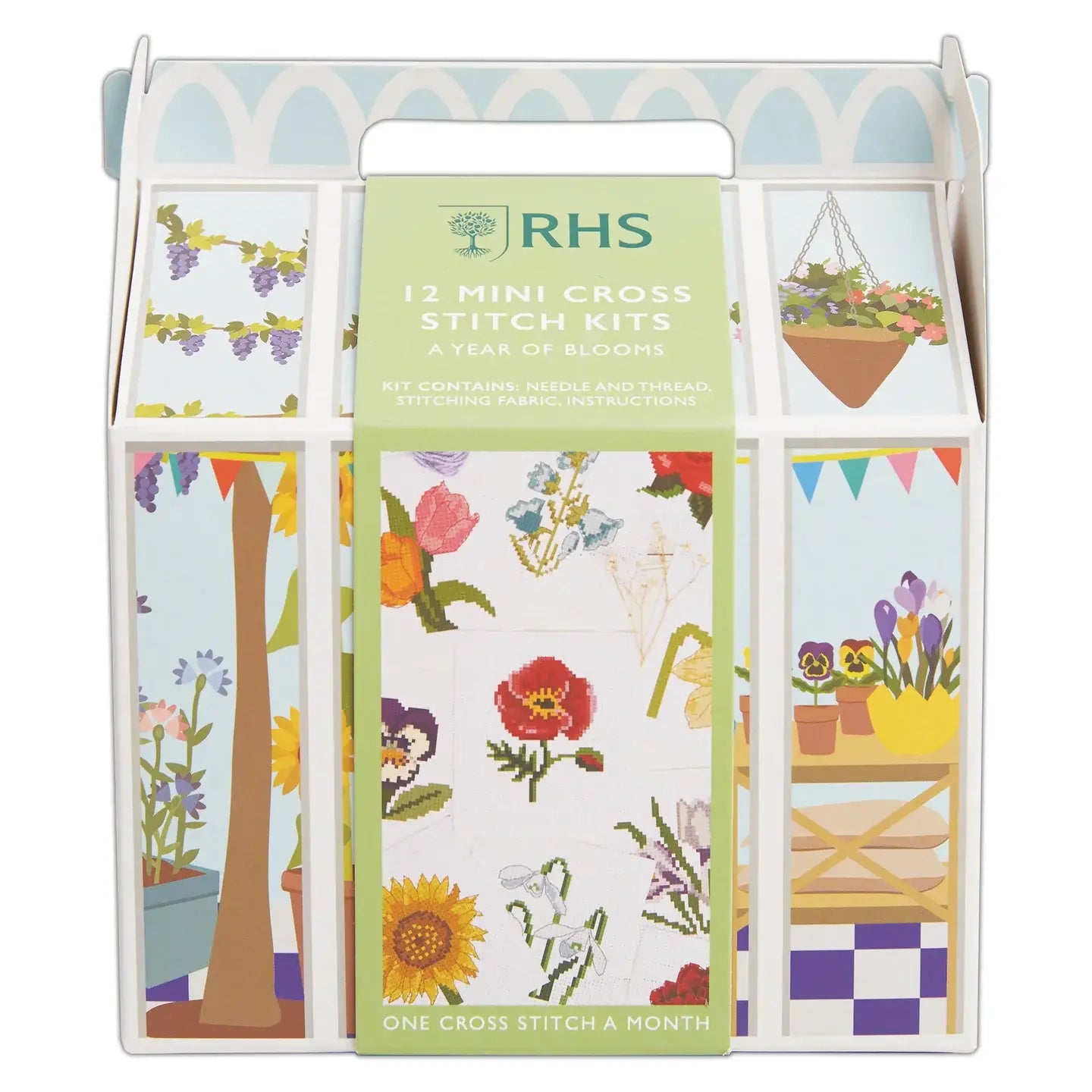 RHS Mini Cross Stitch Kits, 12 Months Of Cross Stitch