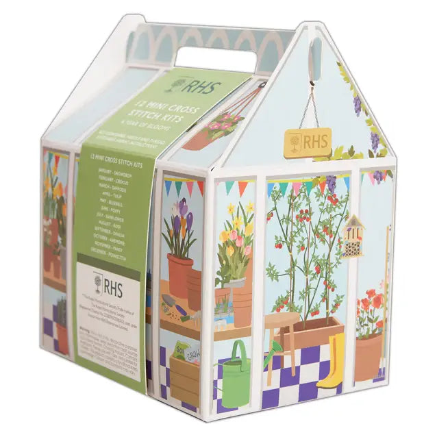 RHS Mini Cross Stitch Kits, 12 Months Of Cross Stitch