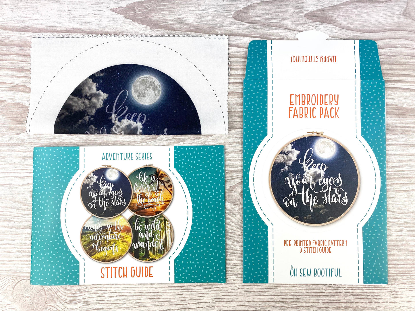 Eyes on the Stars Embroidery Pattern Fabric Pack