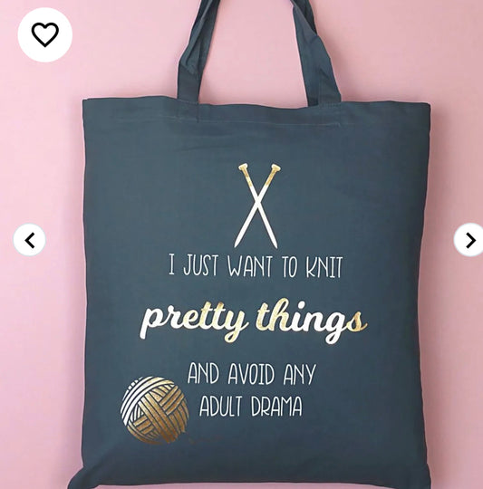 Knitting Design Tote Bag