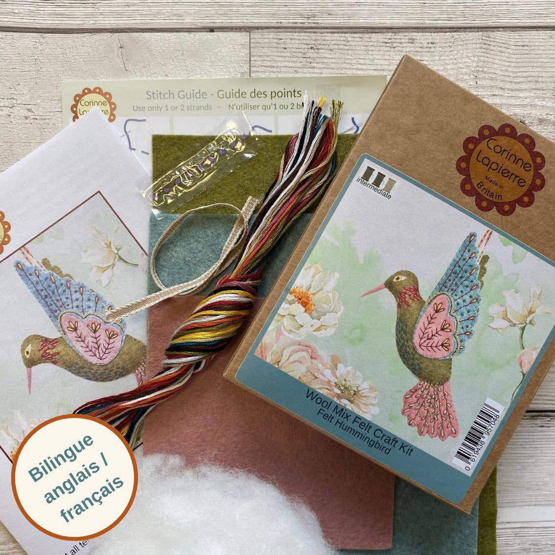 Hummingbird Felt Craft Mini Kit: English