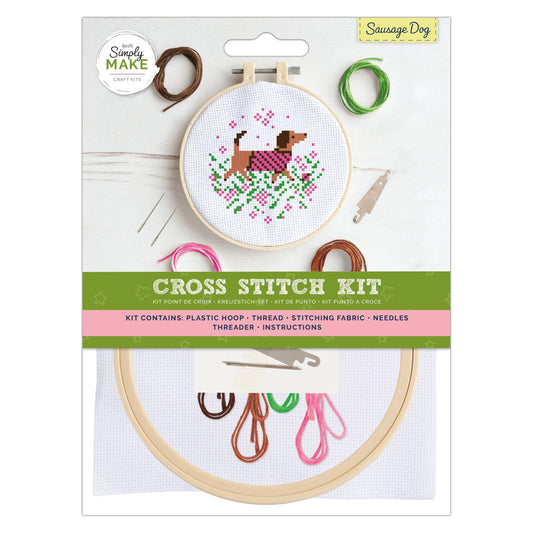 Simply Make Cross Stitch Kit - Sausage Dog