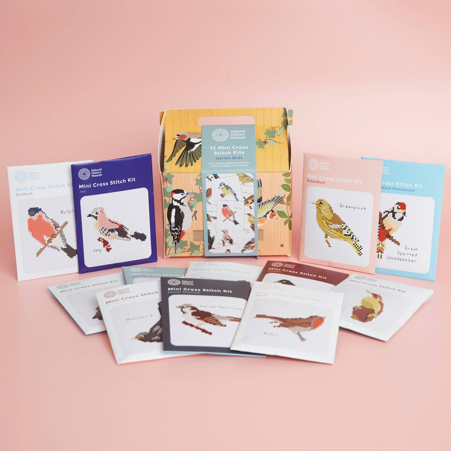 Natural Histrory Museum Cross Stitch, 12 Mini Designs, Birds
