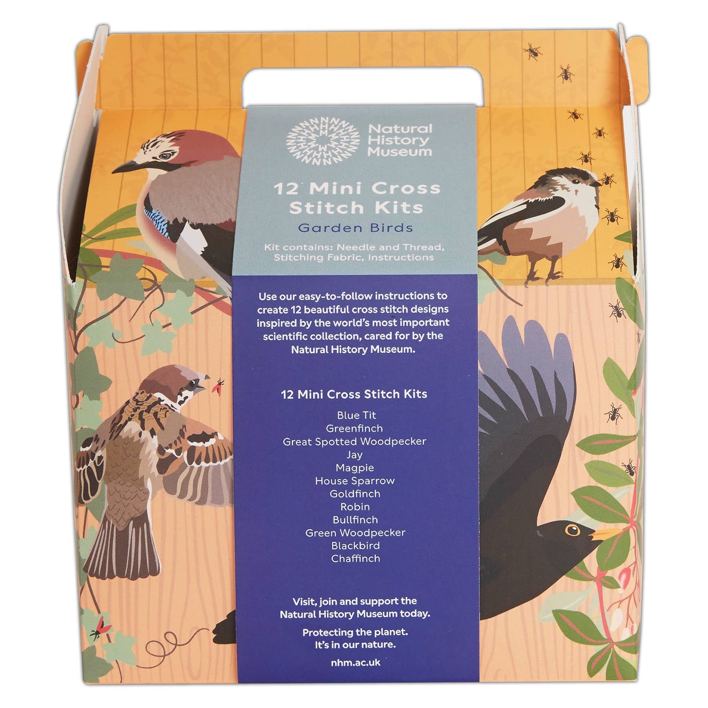 Natural Histrory Museum Cross Stitch, 12 Mini Designs, Birds