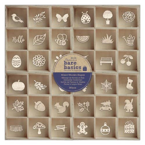 Bare Basics - Mixed Wooden Shapes (180pcs) - Seasons