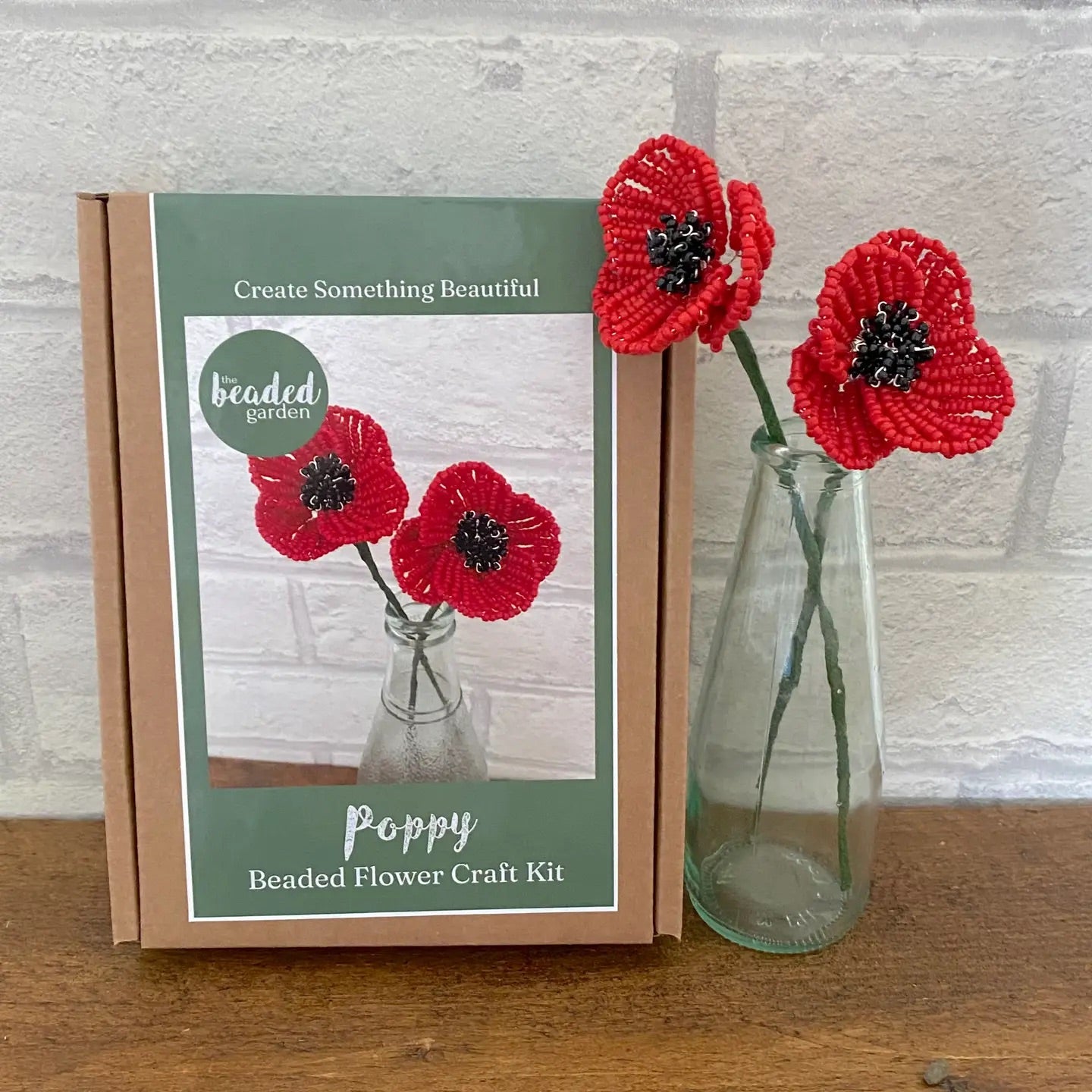 Beaded Flower Craft Kit - Poppy. A Creative Gift Idea.