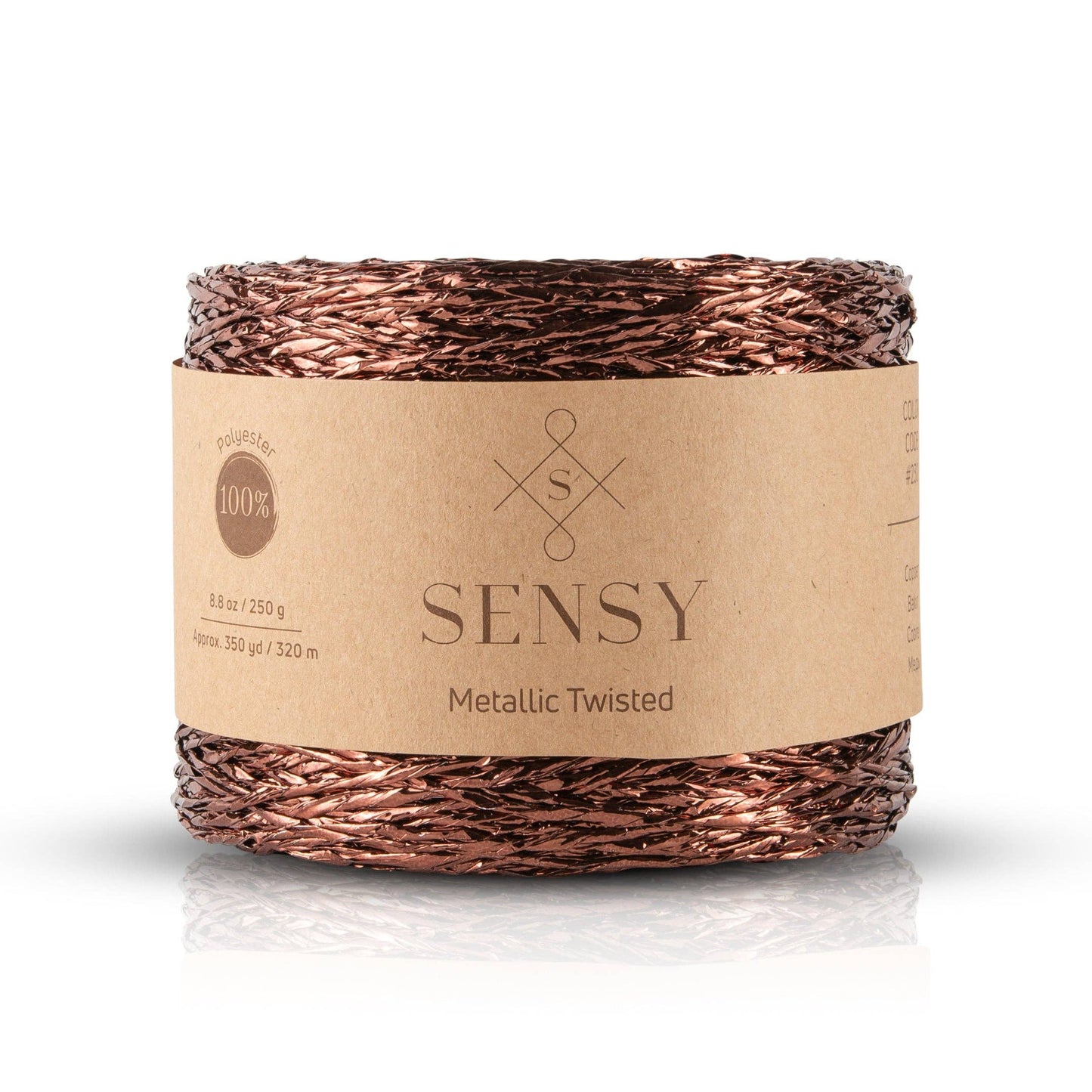 Sensy Premium 350 yards %100 Polyester Metallic Twisted Yarn: Gold