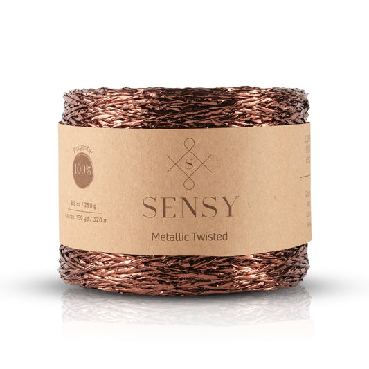 Sensy Premium 350 yards %100 Polyester Metallic Twisted Yarn: Copper