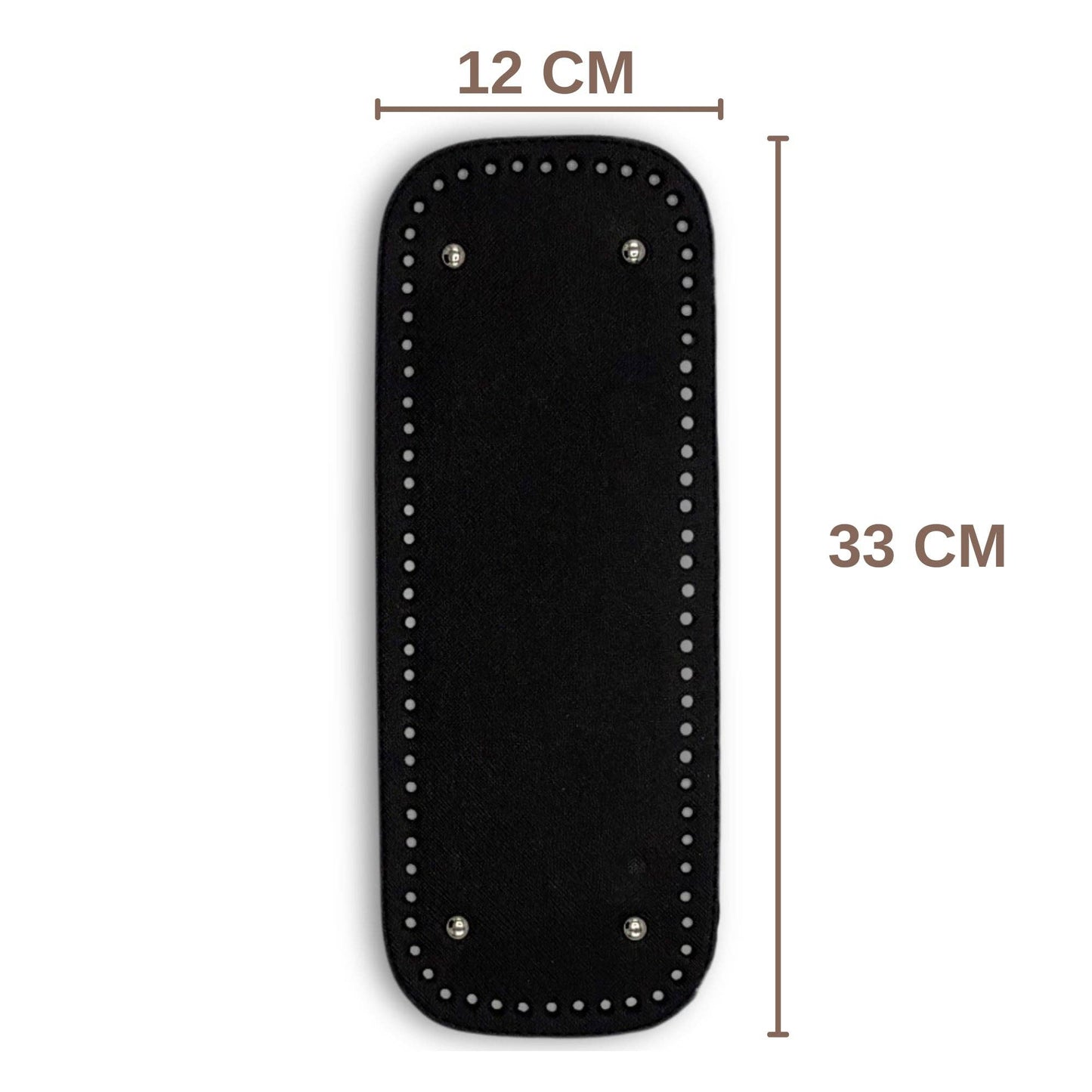 PU Leather Large Bag Base, Bag Bottom Pad (12 Cm x 33 Cm): Black