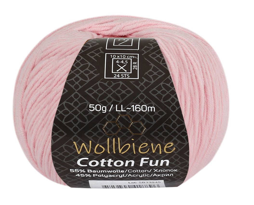 Cotton Fun all-season wool 50g knitting wool cotton mix: 04 baby pink