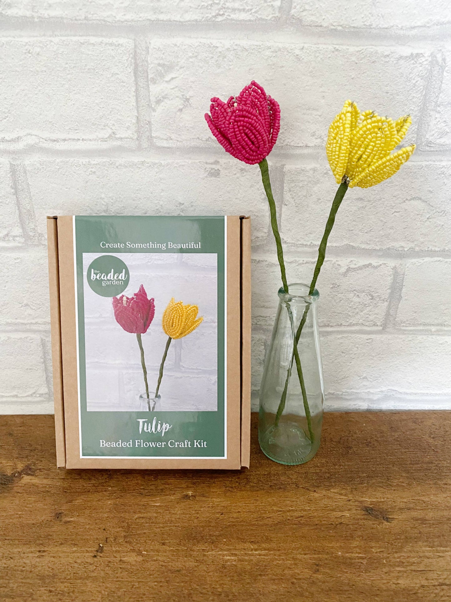 Beaded Flower Craft Kit - Tulip. A creative gift idea.