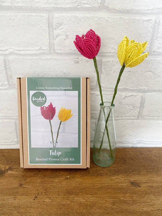 Beaded Flower Craft Kit - Tulip. A creative gift idea.