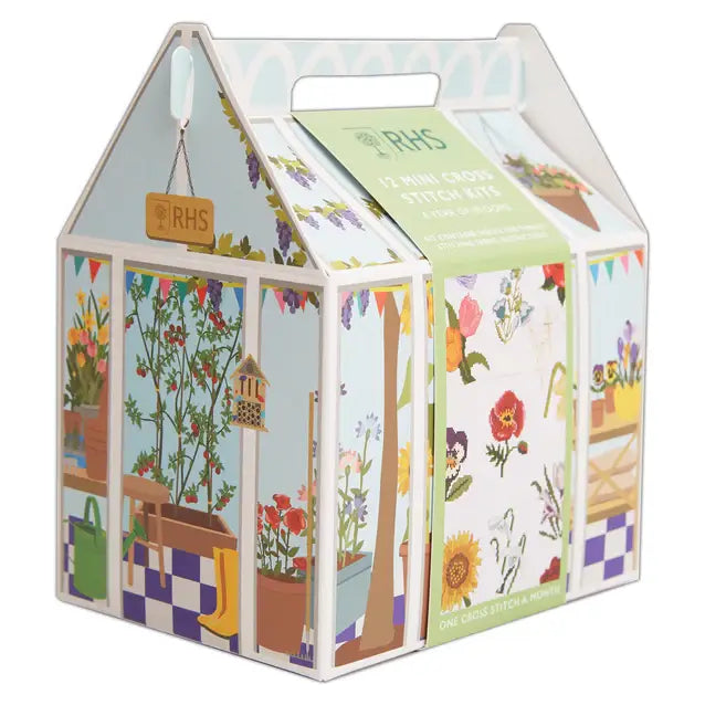 RHS Mini Cross Stitch Kits, 12 Months Of Cross Stitch