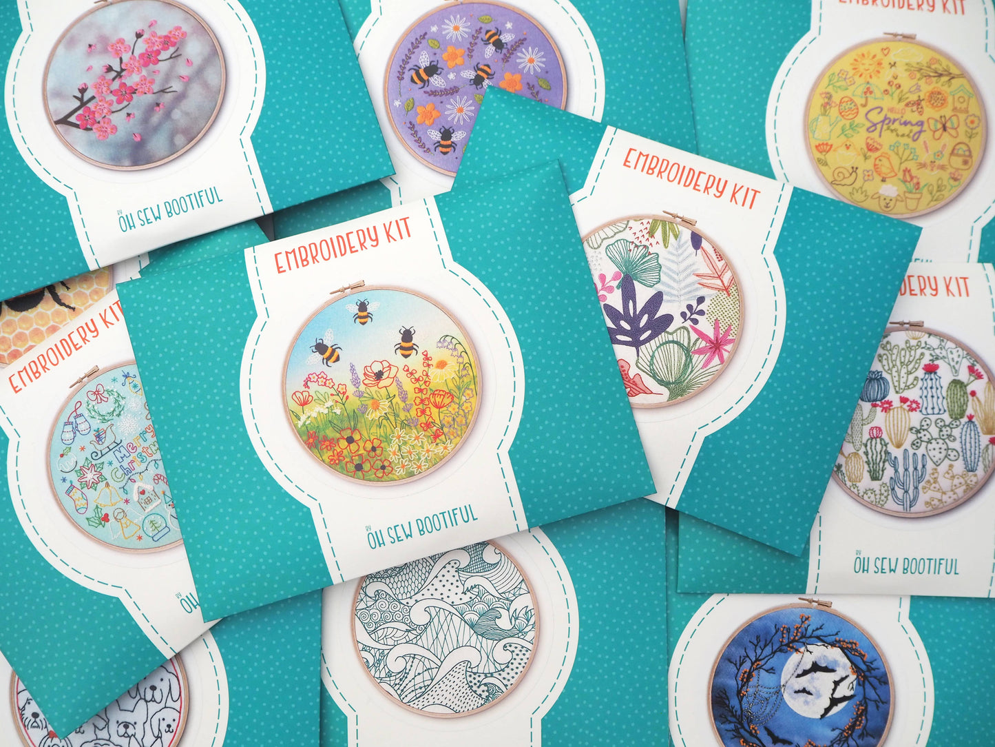 Floral Heart Handmade Embroidery Kit Hoop Art