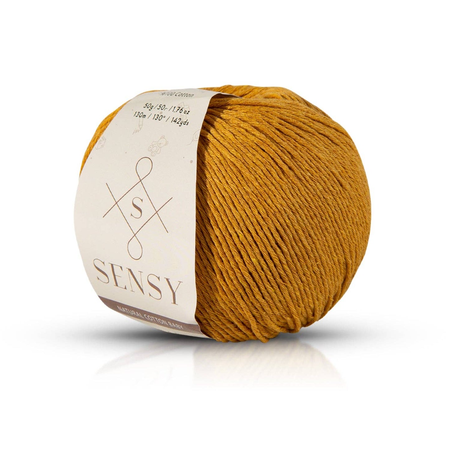 Sensy Premium 100% Soft Cotton Yarn for Amigurumi Knitting a: 29 - Mustard