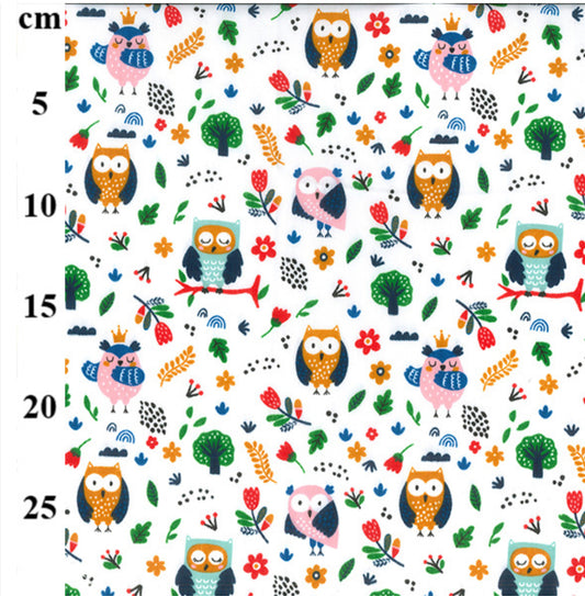 Polycotton - owls TC0100