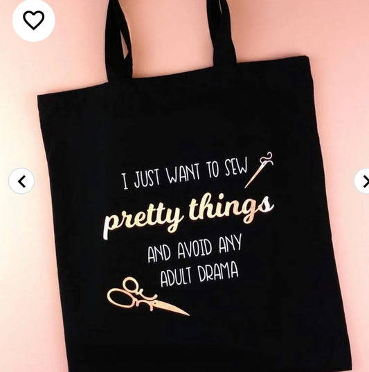 Sewing design tote bag