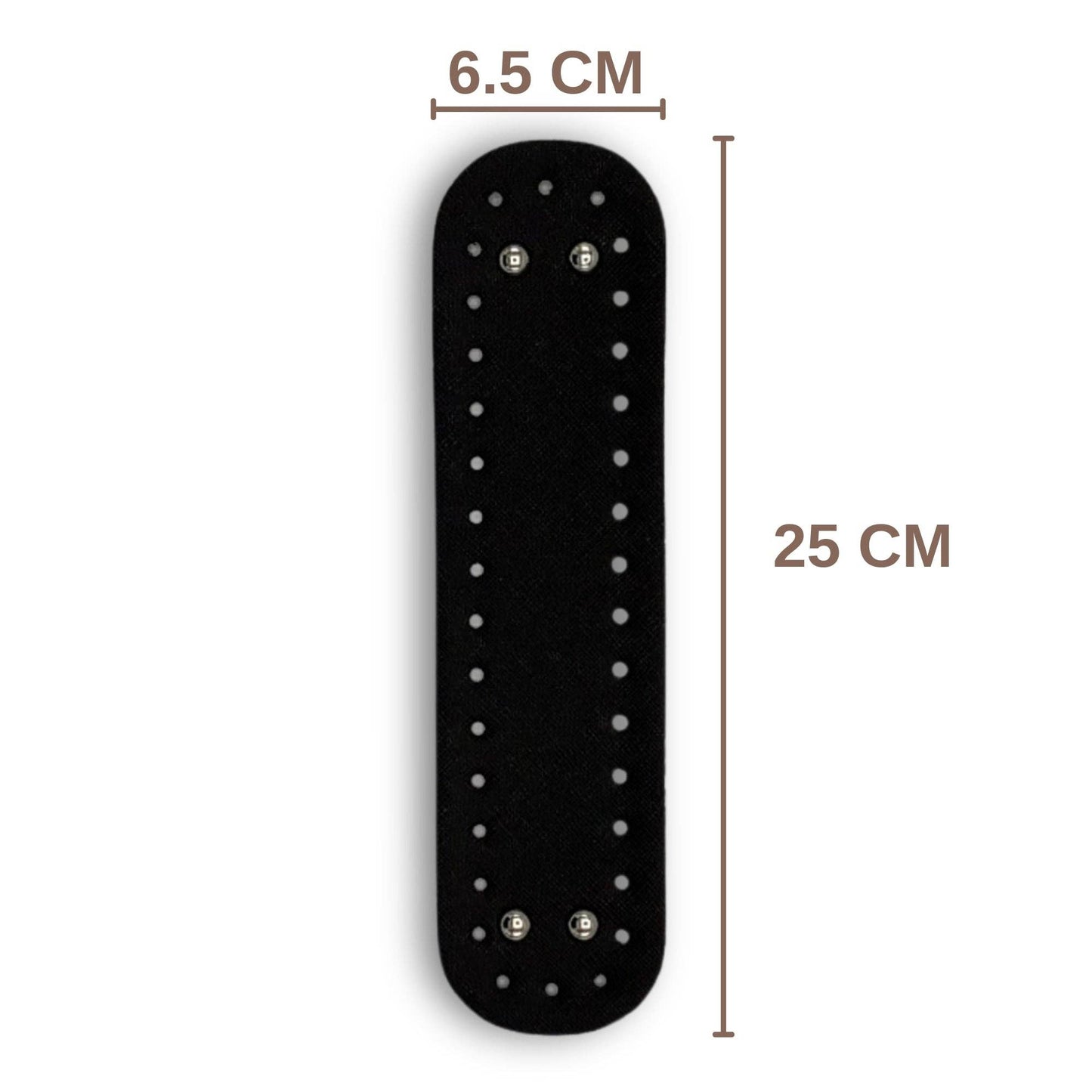 PU Leather Small Bag Base, Bag Bottom Pad (6.5 Cm x 25 Cm): Black