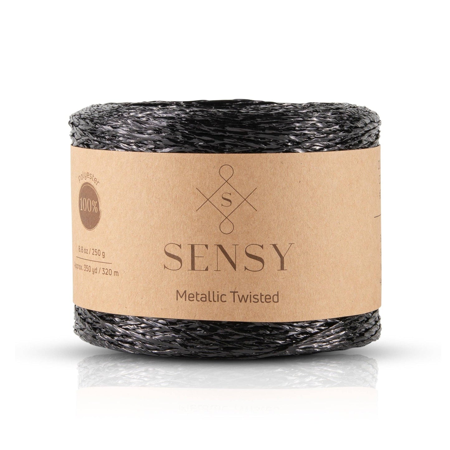 Sensy Premium 350 yards %100 Polyester Metallic Twisted Yarn: Gold