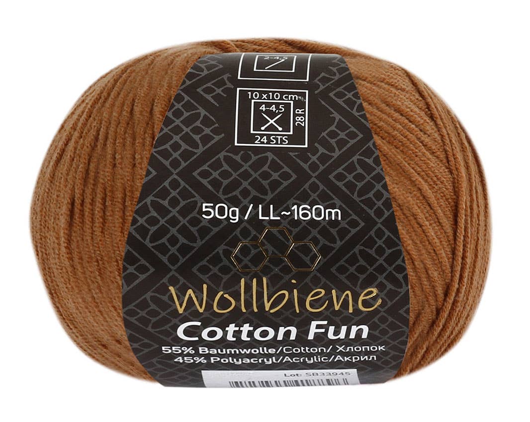 Cotton Fun all-season wool 50g knitting wool cotton mix: 09 light brown