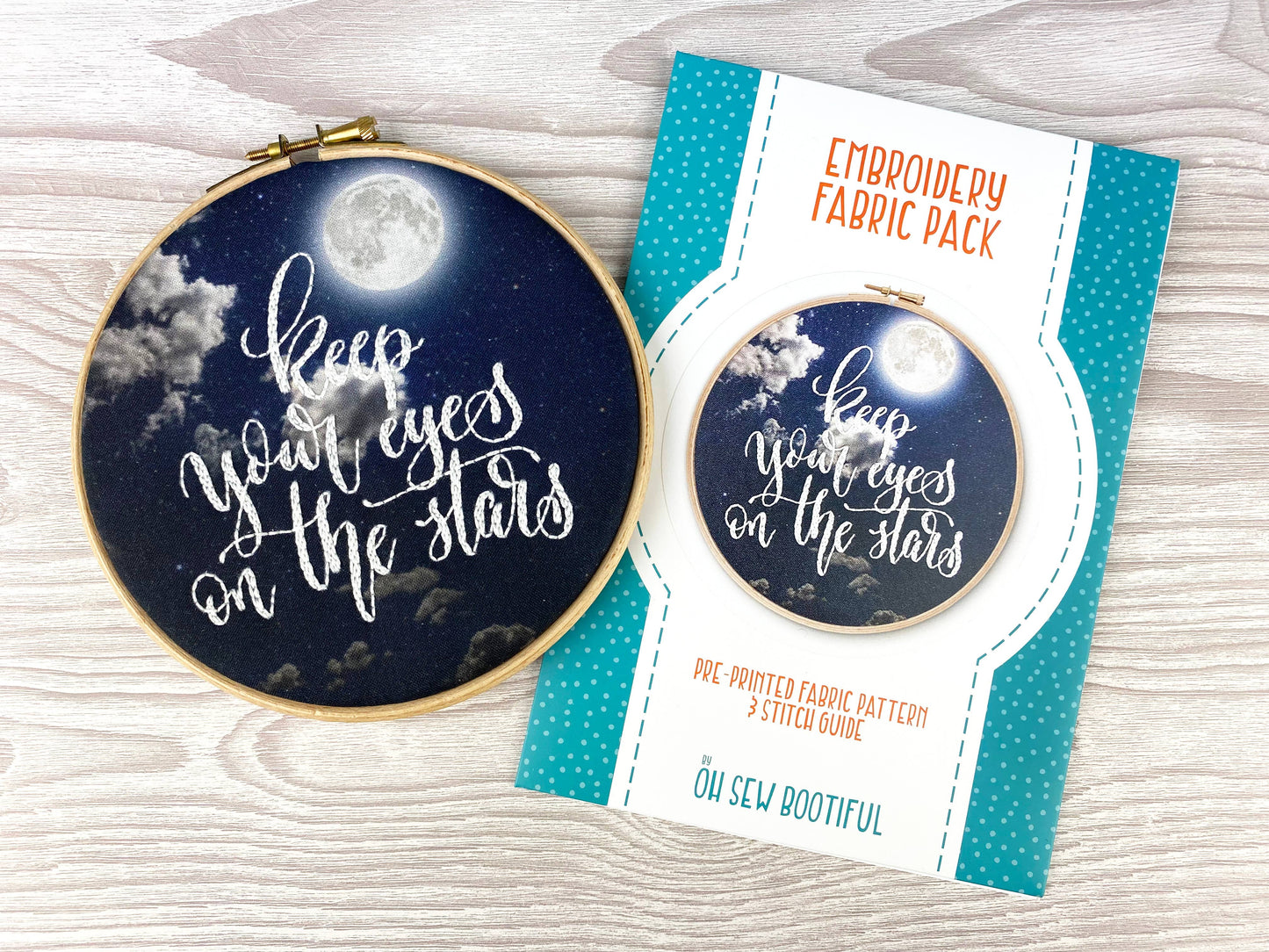 Eyes on the Stars Embroidery Pattern Fabric Pack