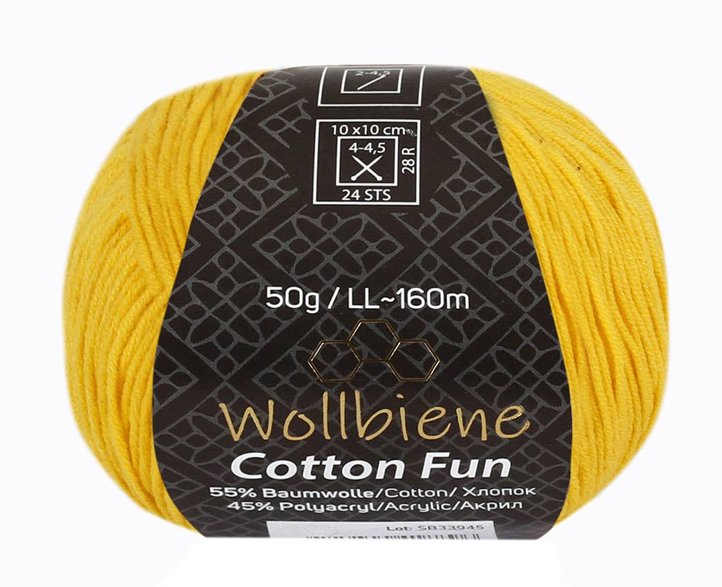 Cotton Fun all-season wool 50g knitting wool cotton mix: 08 yellow