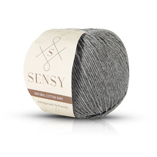 Sensy Premium 100% Soft Cotton Yarn for Amigurumi Knitting a: 32 - Medium Grey