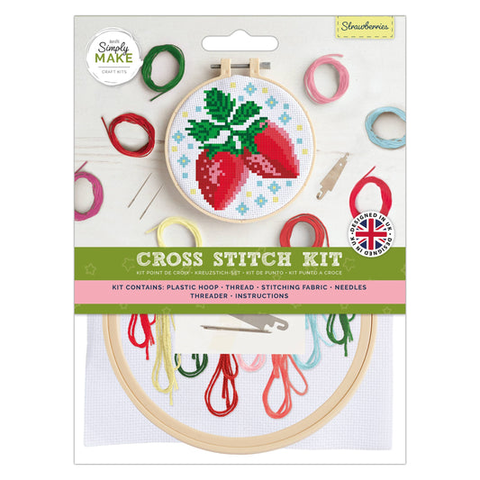 Simply Make Cross Stitch Kit - Strawberries